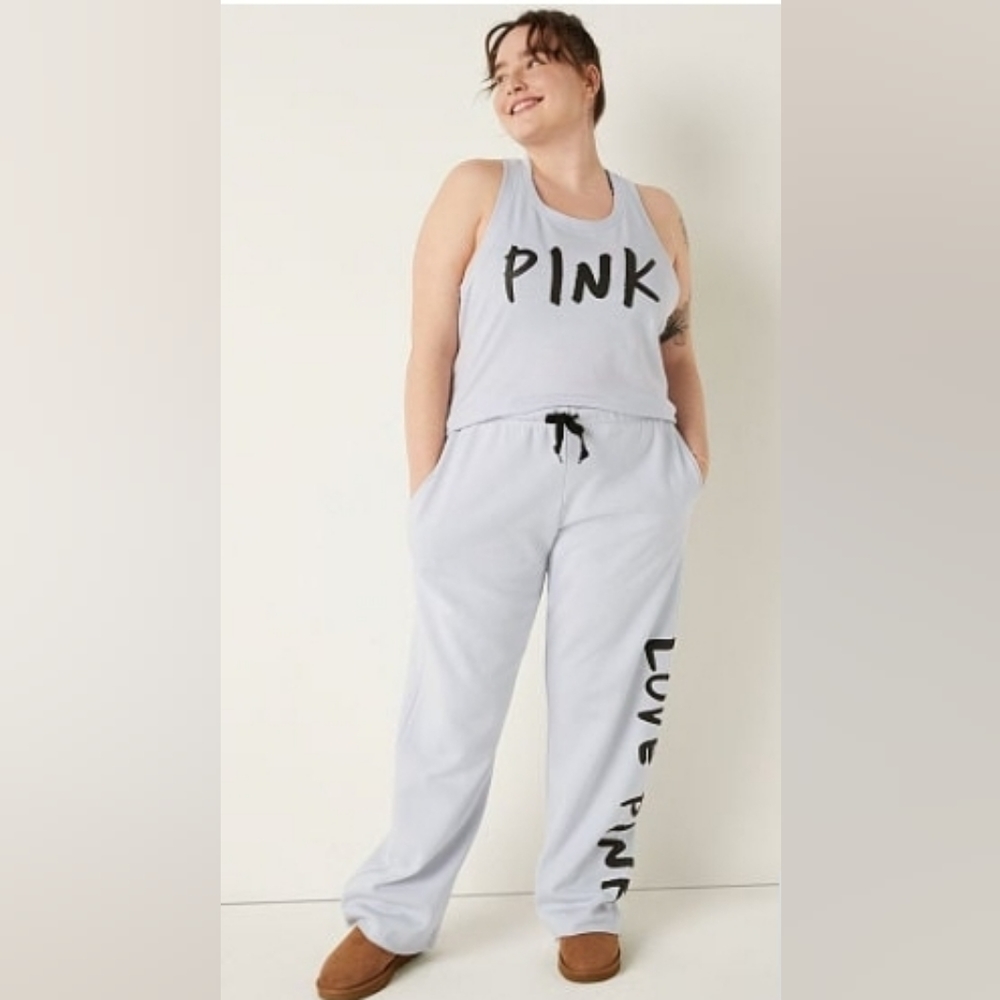💕•VS Pink•Complete Outfit•Heritage Sweatpants & Knit Racerback Perfect T